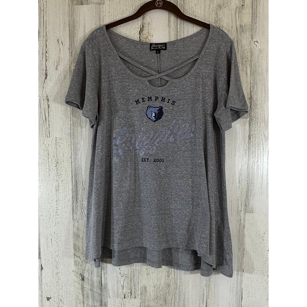 Gameday Couture Memphis Grizzlies Womens Top Size Large Gray Thin Slub Knit